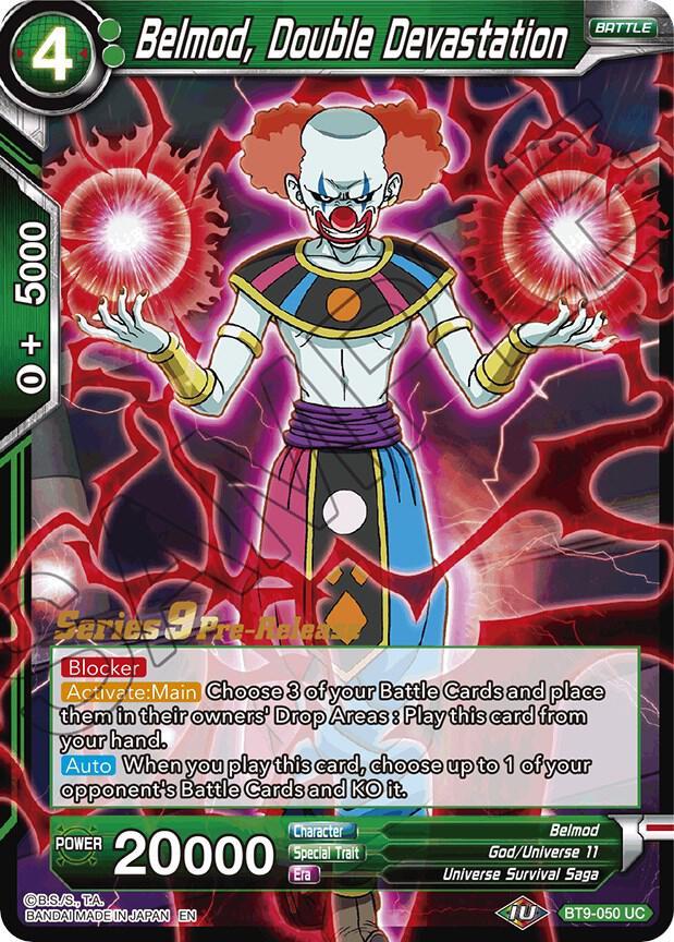 Belmod, Double Devastation — Universal Onslaught Pre-Release Cards — Dragon Ball Super: Masters