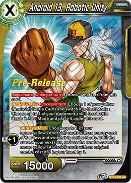 Android 13, Robotic Unity — Supreme Rivalry Pre-Release Cards — Dragon Ball Super: Masters