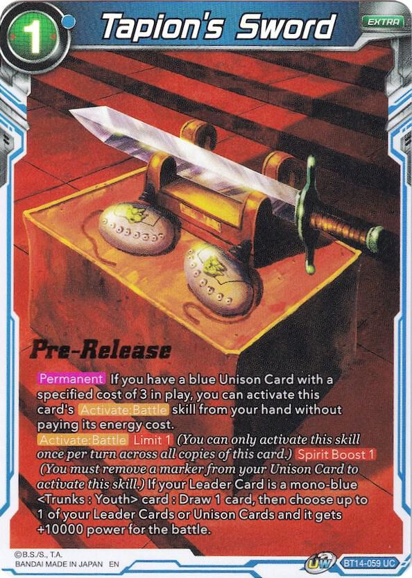 Tapion's Sword — Cross Spirits Pre-Release Cards — Dragon Ball Super: Masters
