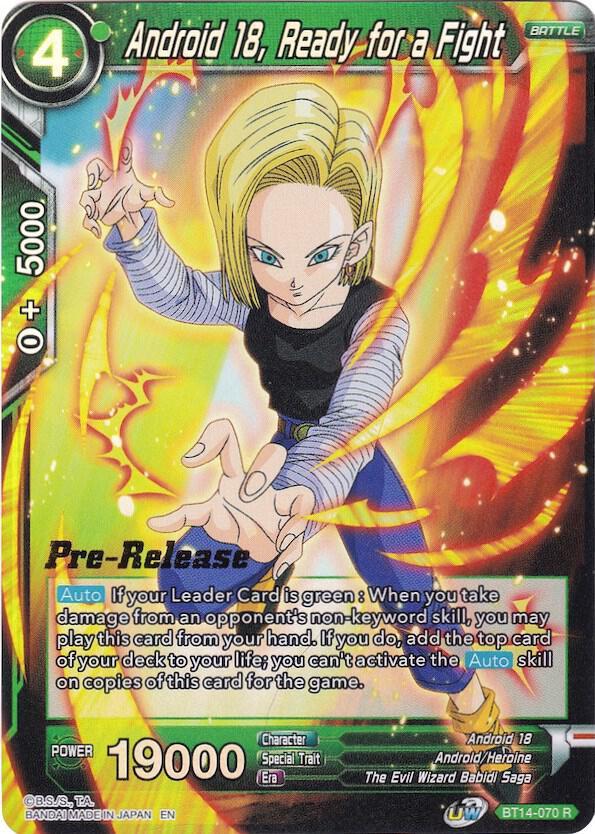 Android 18, Ready for a Fight — Cross Spirits Pre-Release Cards — Dragon Ball Super: Masters