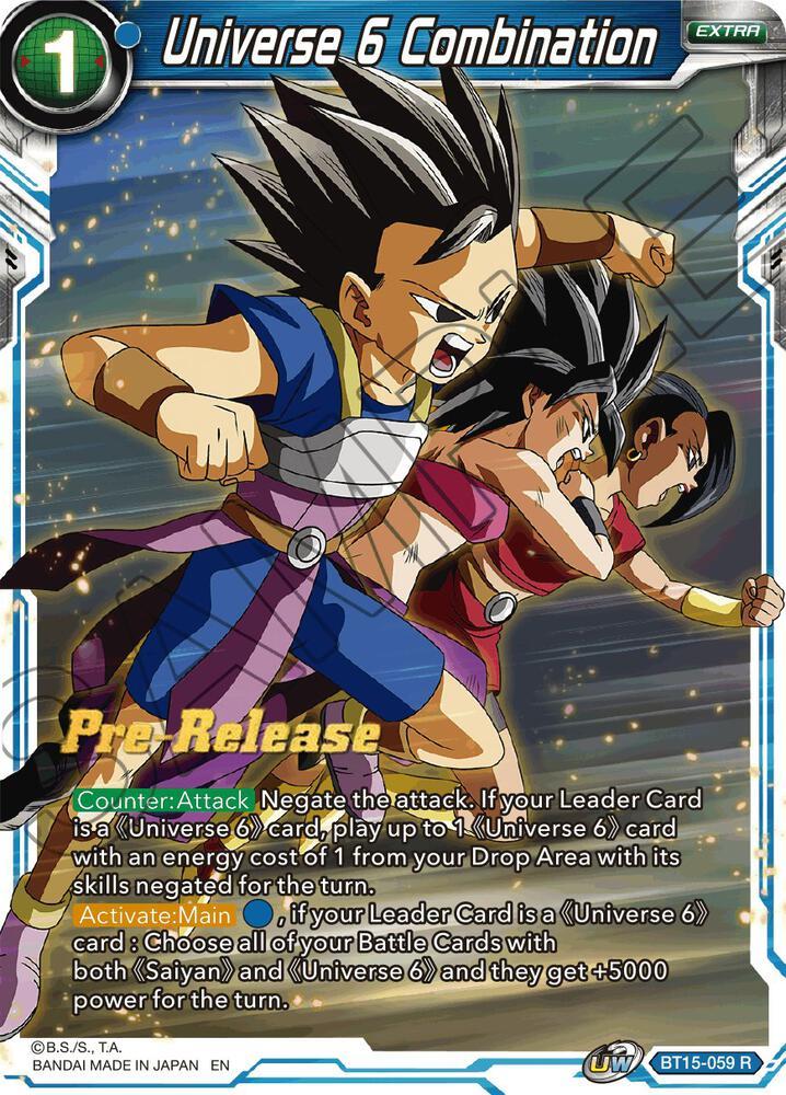 Universe 6 Combination — Saiyan Showdown Pre-Release Cards — Dragon Ball Super: Masters