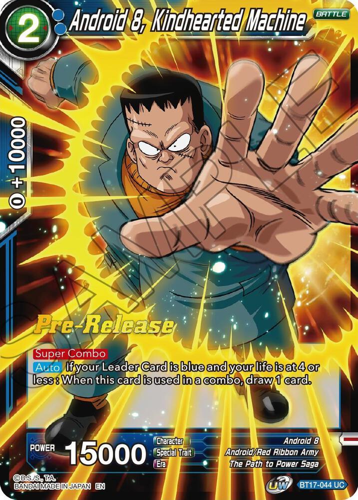 Android 8, Kindhearted Machine — Ultimate Squad Pre-Release Cards — Dragon Ball Super: Masters