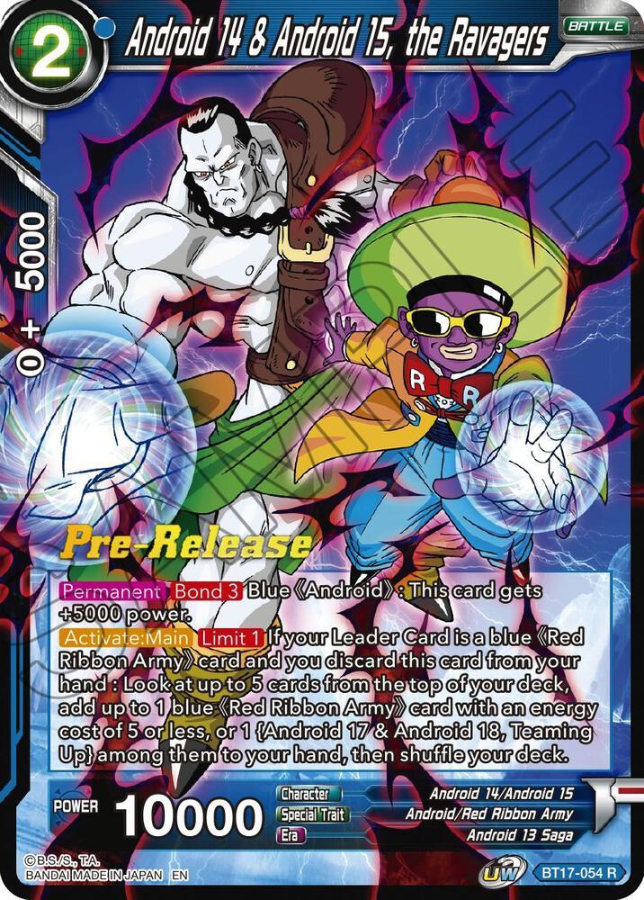 Android 14 & Android 15, the Ravagers — Ultimate Squad Pre-Release Cards — Dragon Ball Super: Masters
