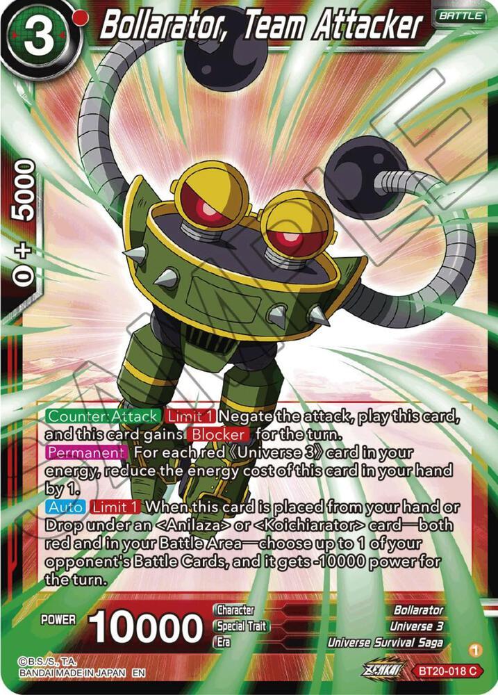 Bollarator, Team Attacker — Power Absorbed — Dragon Ball Super: Masters