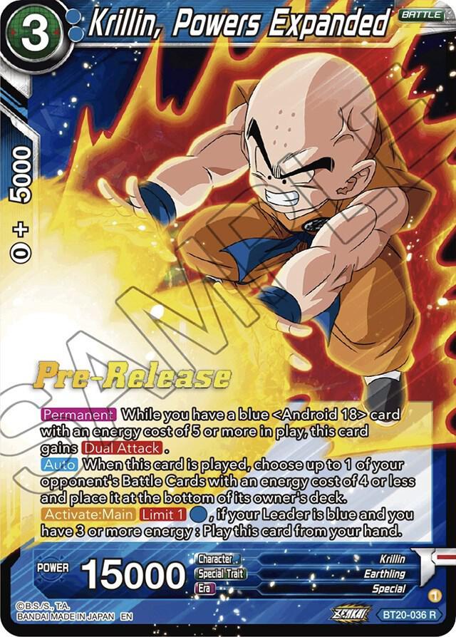 Krillin, Powers Expanded — Power Absorbed Pre-Release Cards — Dragon Ball Super: Masters