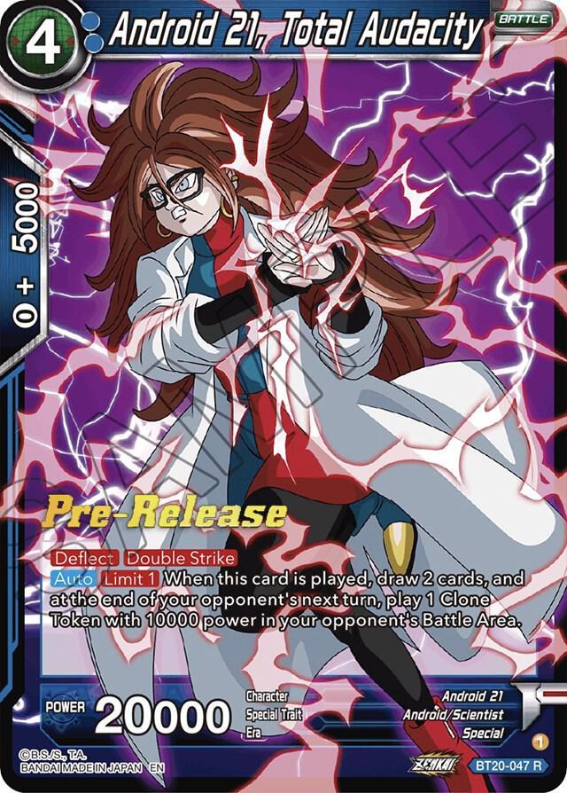 Android 21, Total Audacity — Power Absorbed Pre-Release Cards — Dragon Ball Super: Masters