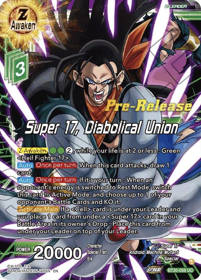 Super 17, Diabolical Union — Power Absorbed Pre-Release Cards — Dragon Ball Super: Masters