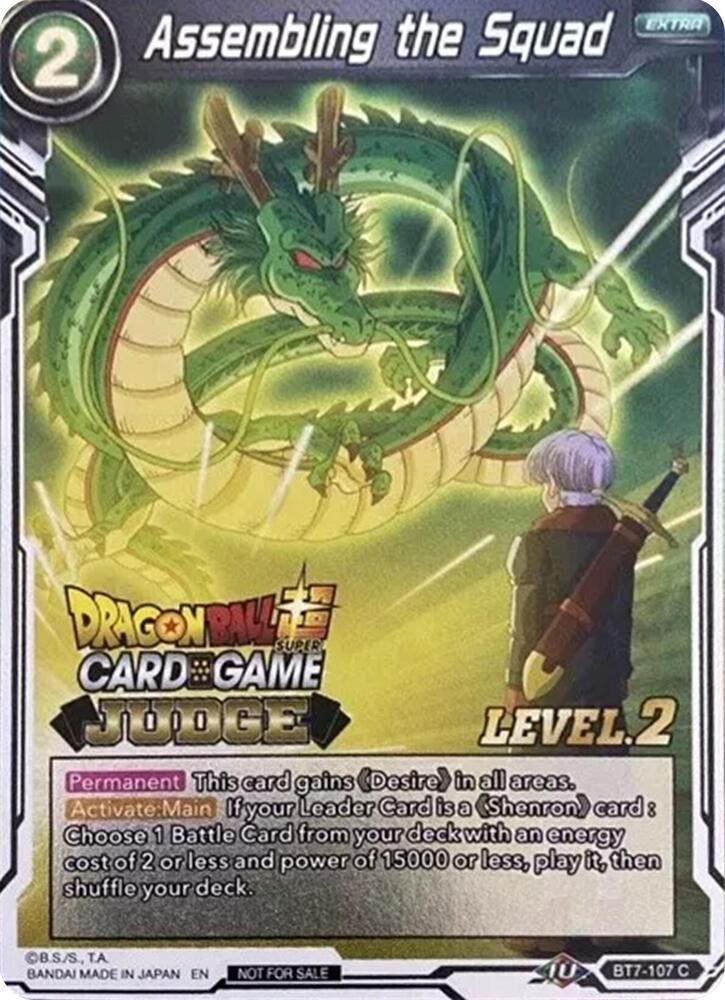 Assembling the Squad (Level 2) — Judge Promotion Cards — Dragon Ball Super: Masters