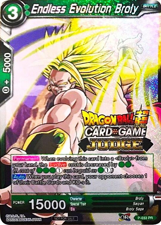 Endless Evolution Broly — Judge Promotion Cards — Dragon Ball Super: Masters