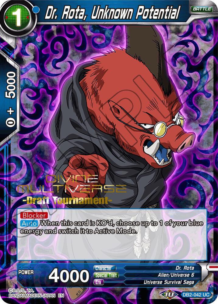 Dr. Rota, Unknown Potential (Divine Multiverse Draft Tournament) — Tournament Promotion Cards — Dragon Ball Super: Masters