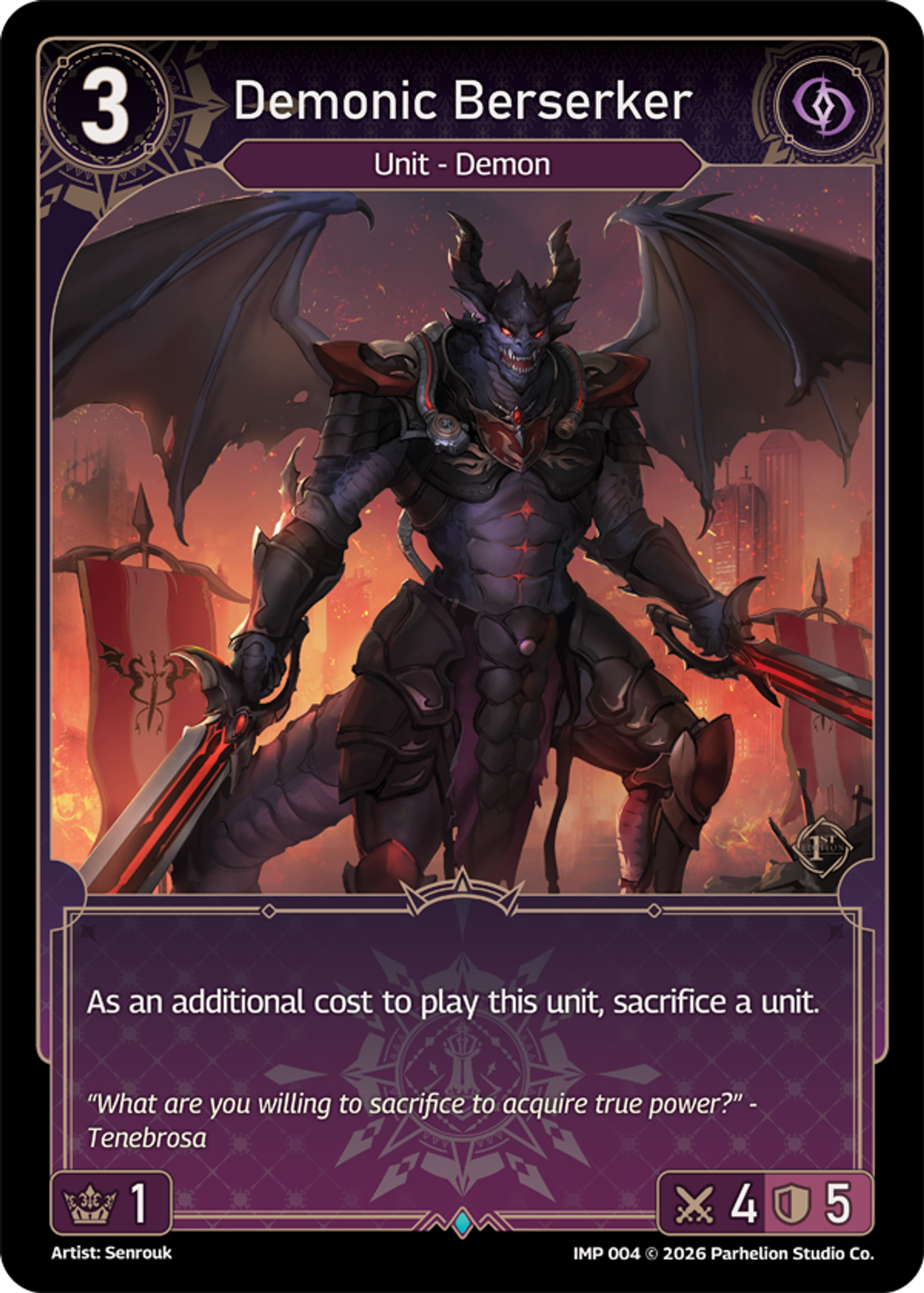 Demonic Berserker — Imperion 1st Ed — Echoes of Astra