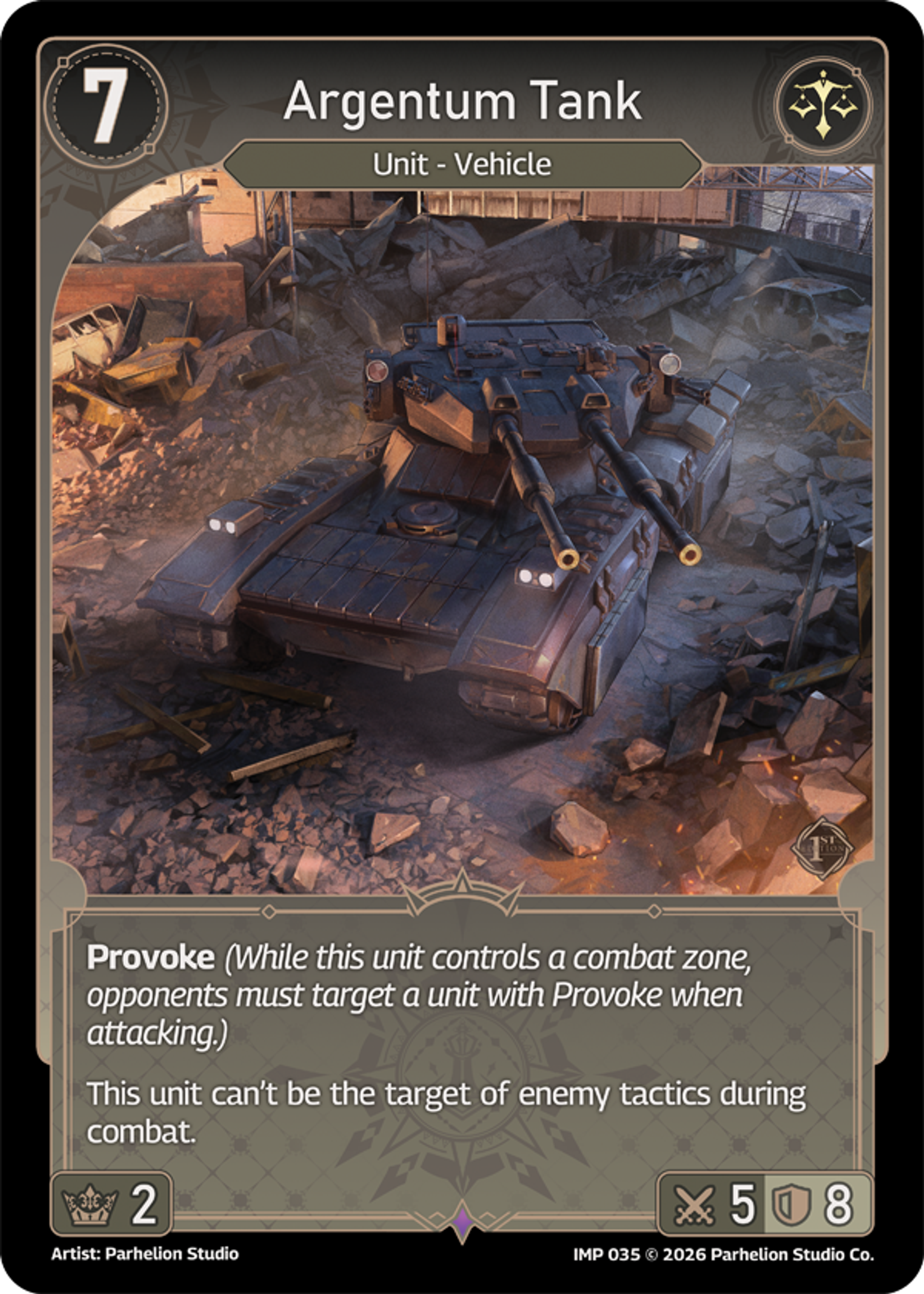 Argentum Tank — Imperion 1st Ed — Echoes of Astra