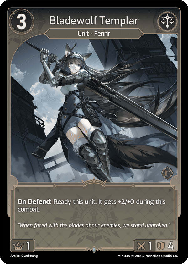 Bladewolf Templar — Imperion 1st Ed — Echoes of Astra