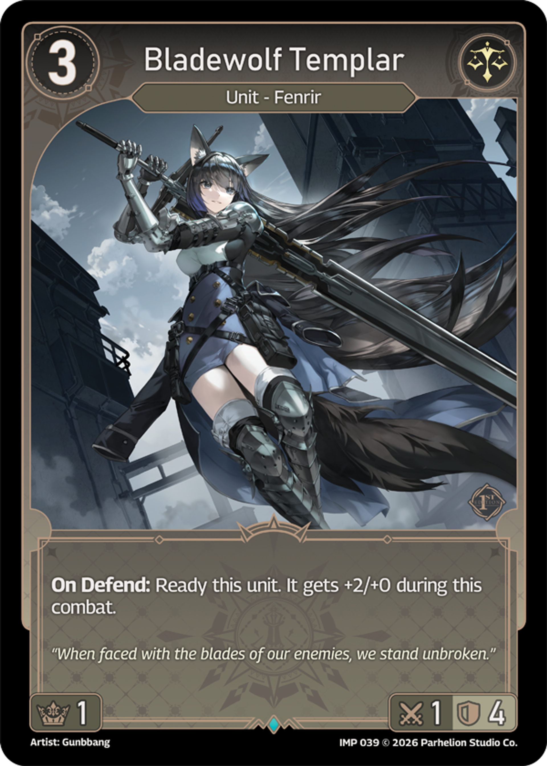 Bladewolf Templar — Imperion 1st Ed — Echoes of Astra