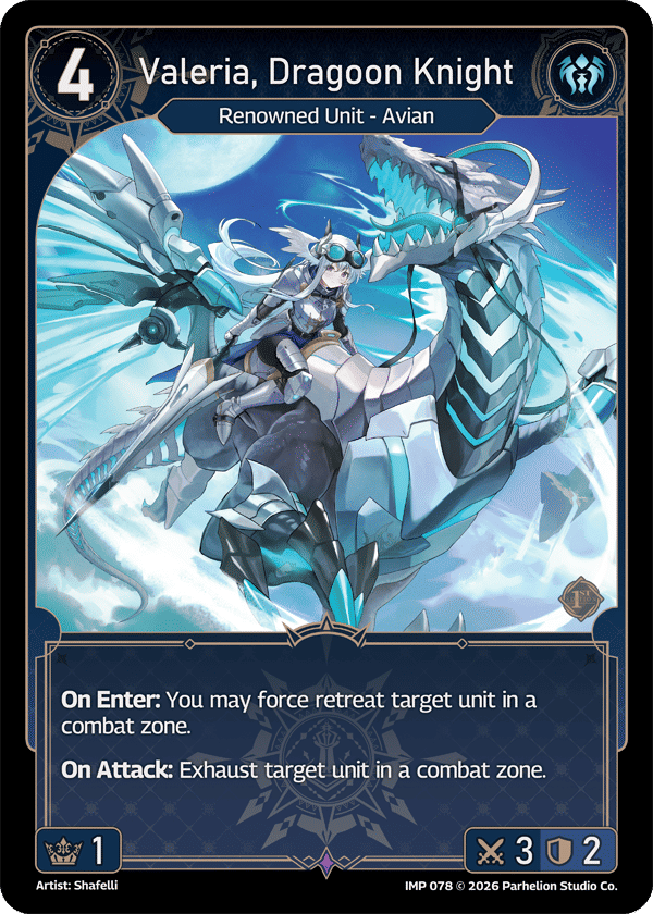 Valeria, Dragoon Knight — Imperion 1st Ed — Echoes of Astra
