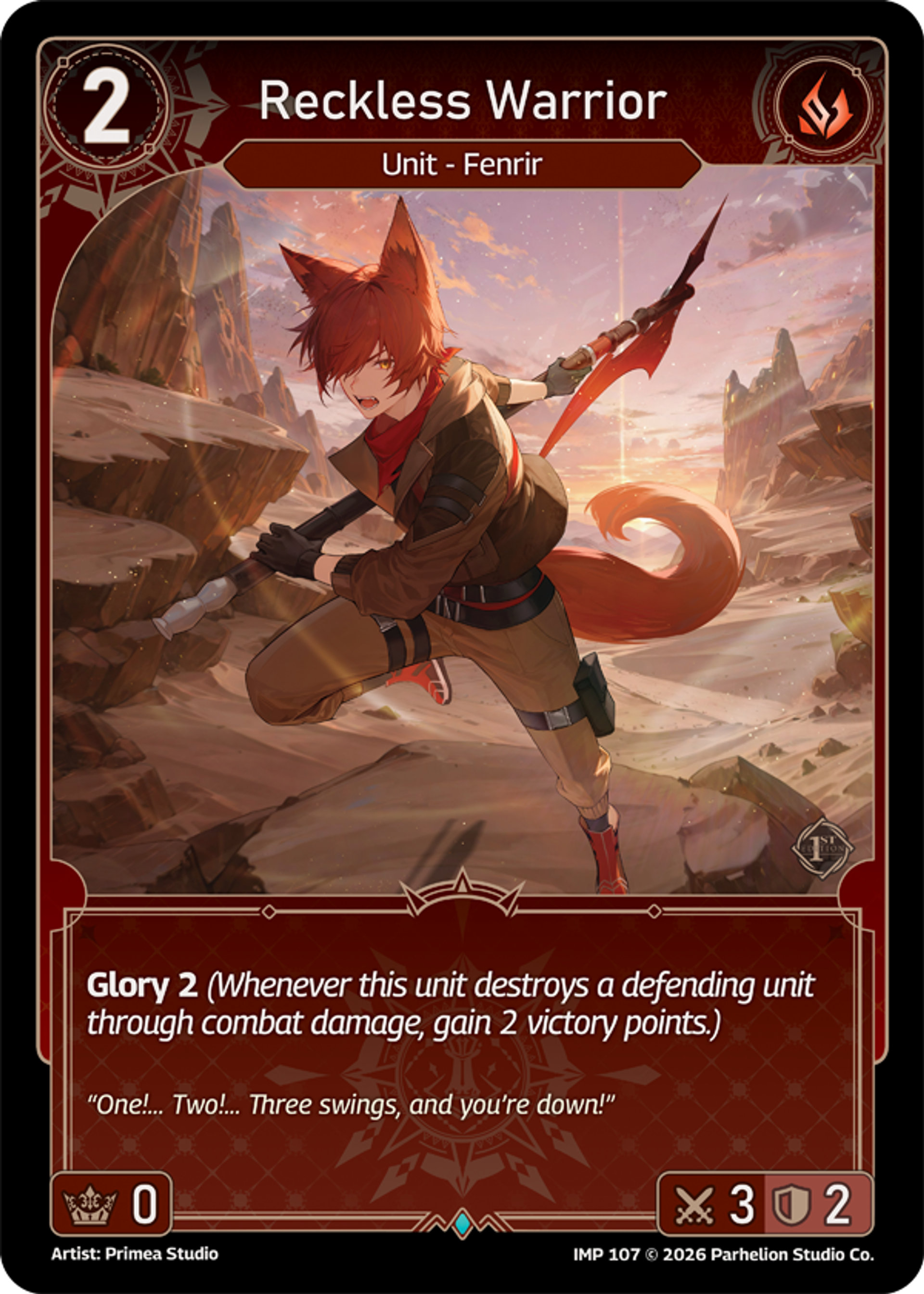 Reckless Warrior — Imperion 1st Ed — Echoes of Astra