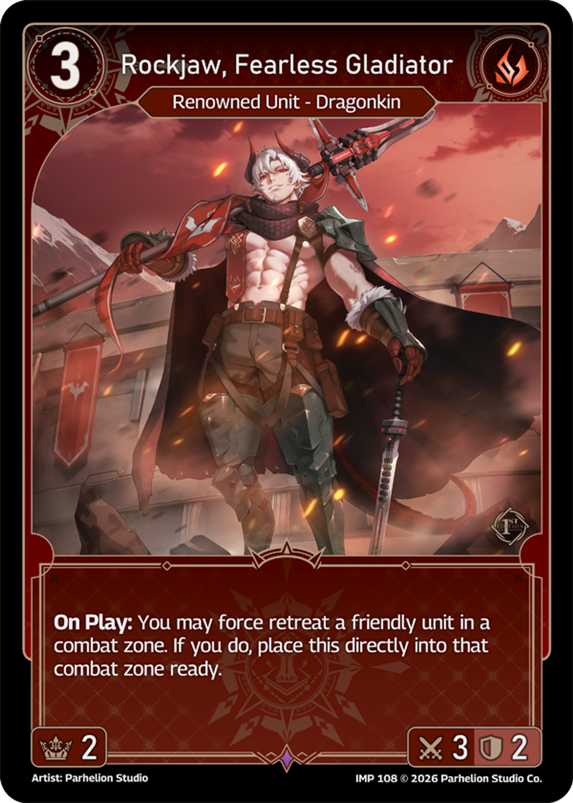 Rockjaw, Fearless Gladiator — Imperion 1st Ed — Echoes of Astra