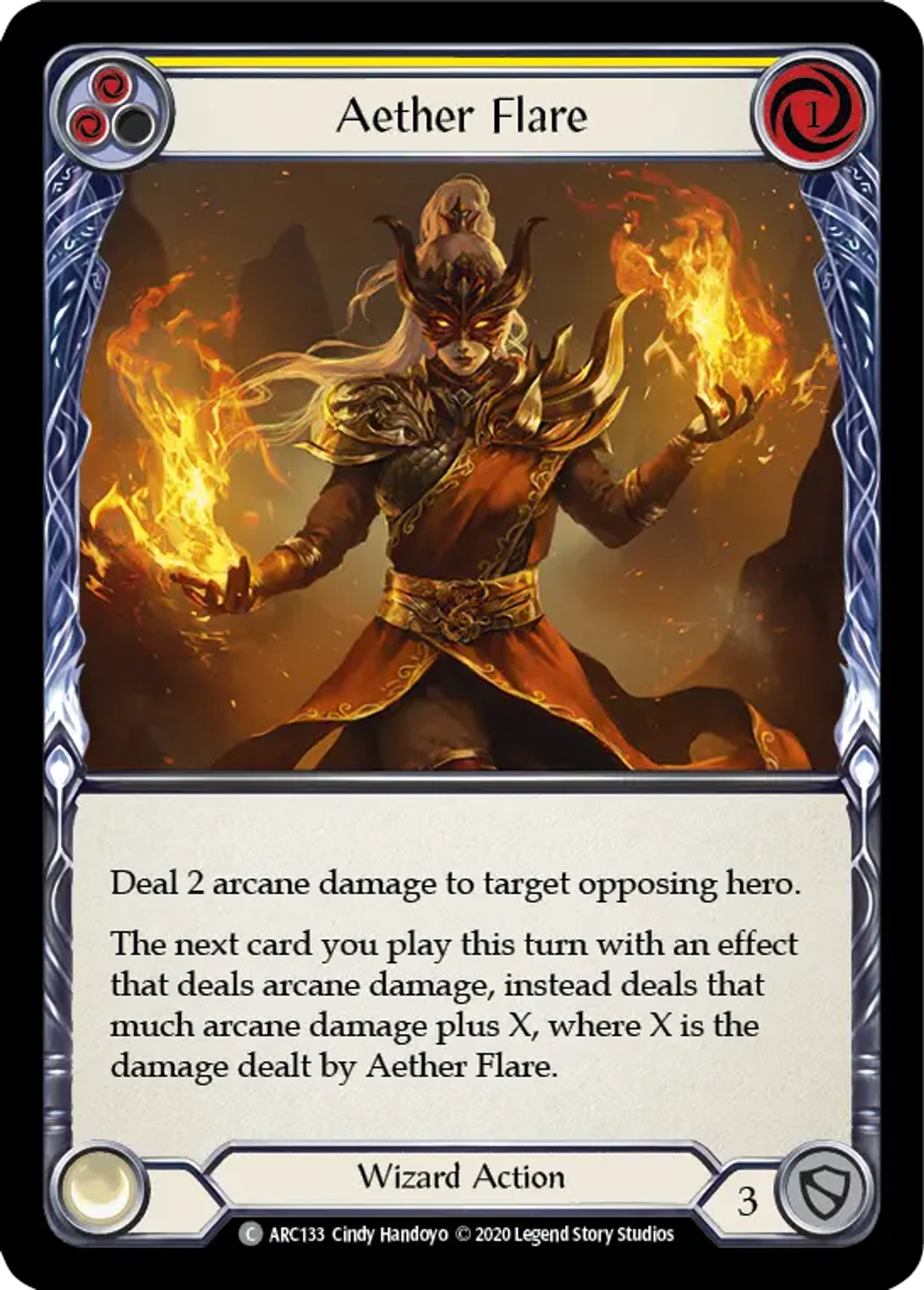 Aether Flare (Yellow) — Arcane Rising - Unlimited — Flesh and Blood