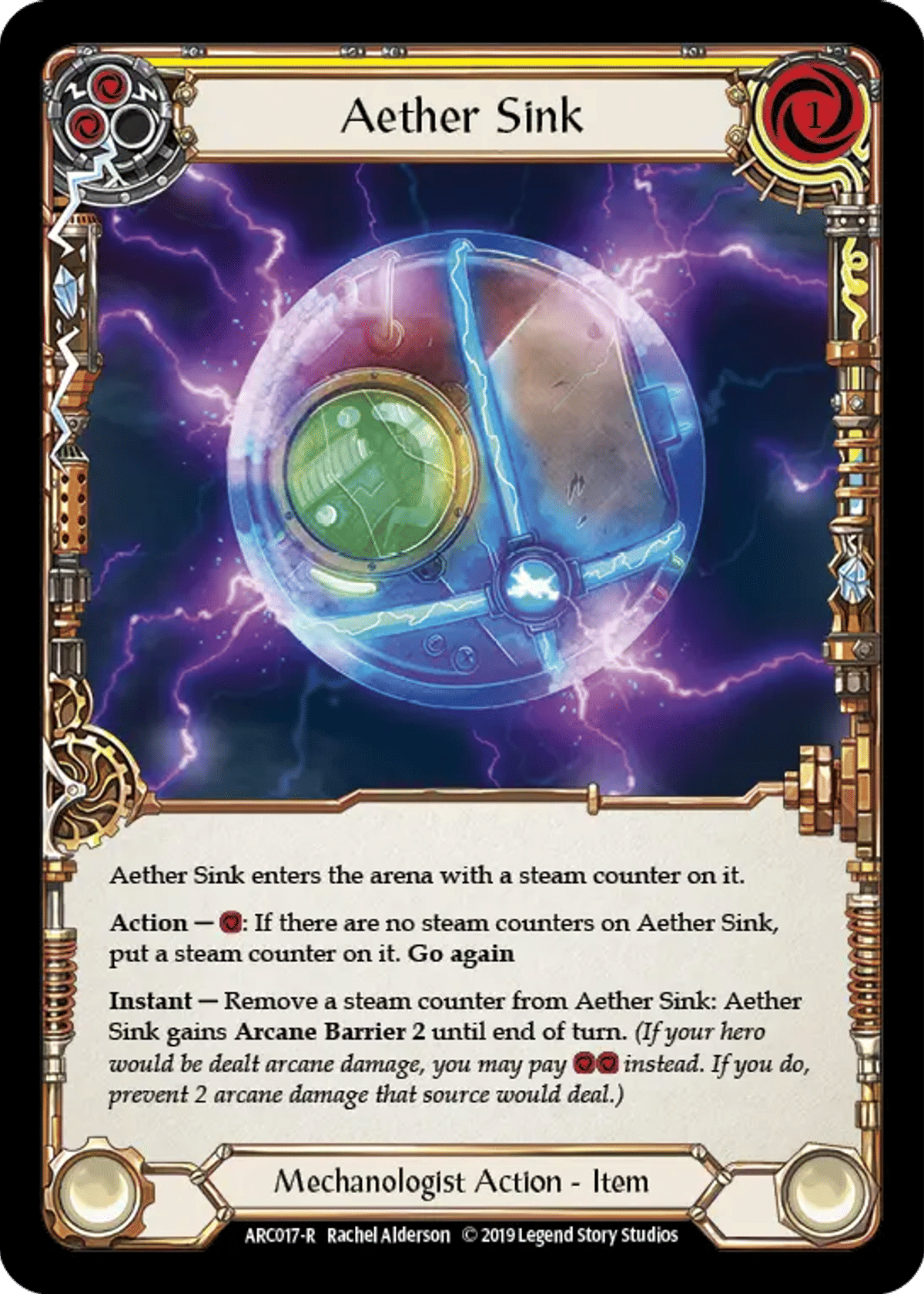 Aether Sink (Yellow) from Arcane Rising - Flesh and Blood