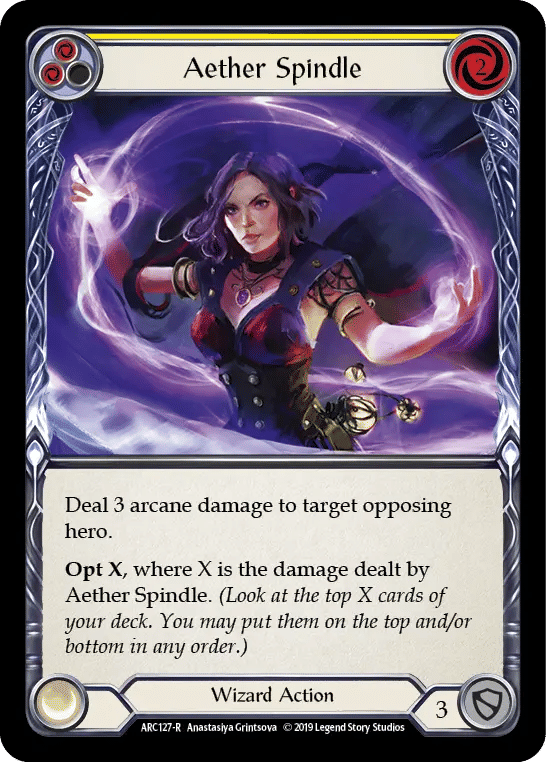 Aether Spindle (Yellow) — Arcane Rising — Flesh and Blood