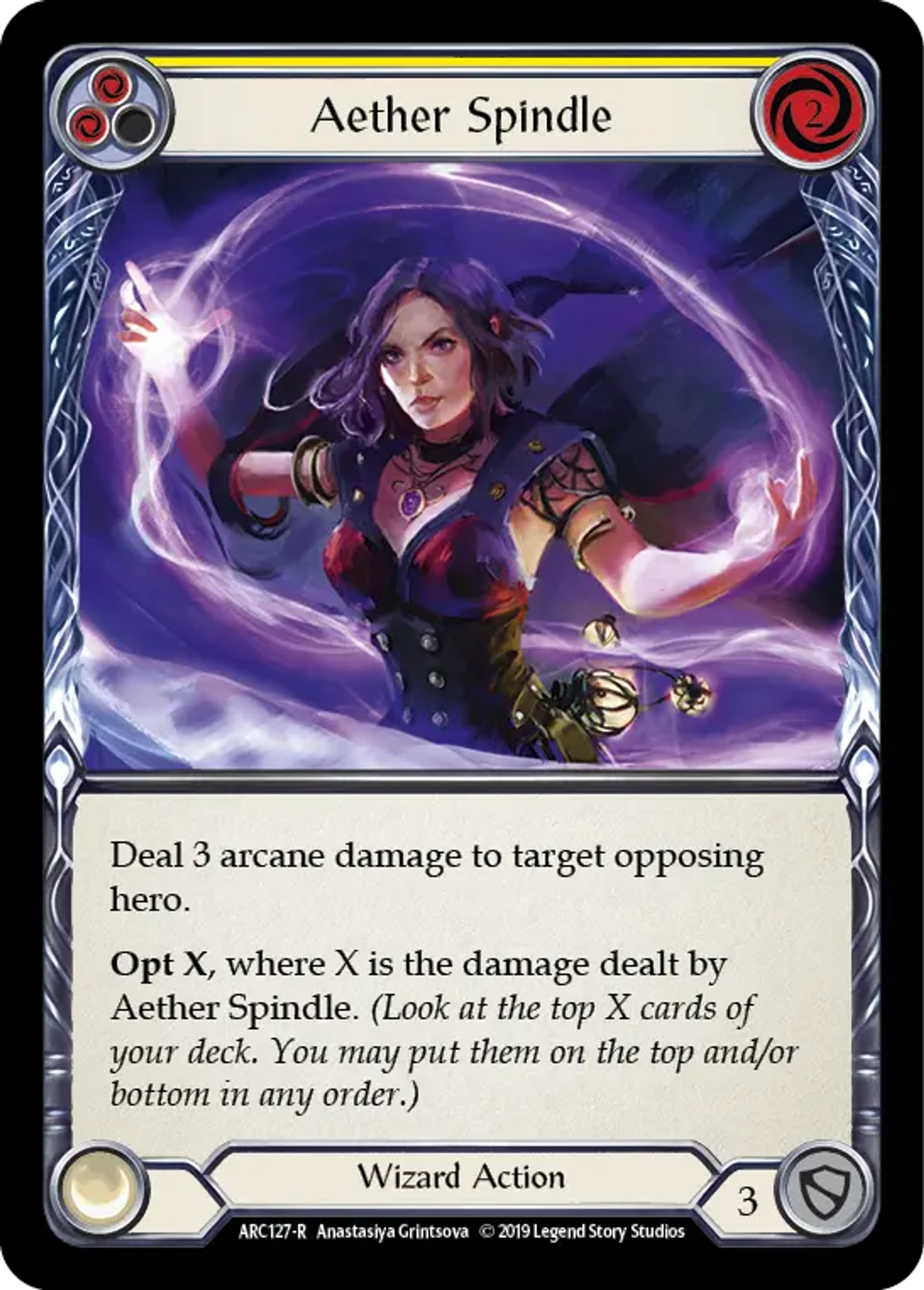 Aether Spindle (Yellow) — Arcane Rising — Flesh and Blood
