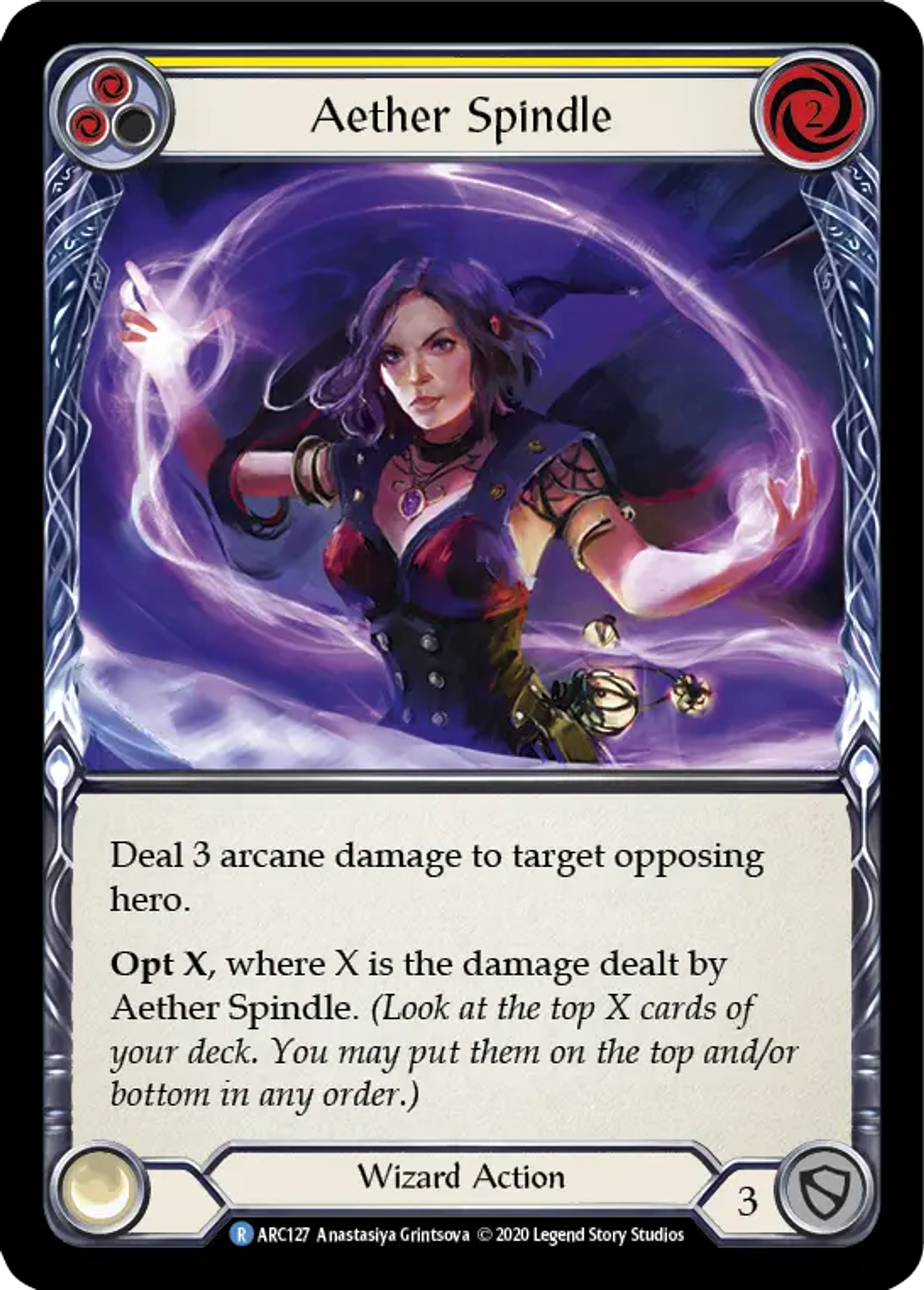 Aether Spindle (Yellow) — Arcane Rising - Unlimited — Flesh and Blood