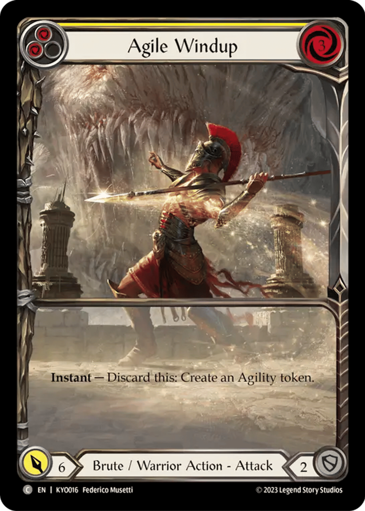 Agile Windup (Yellow) from Kayo - Heavy Hitters Blitz Deck - Flesh and Blood
