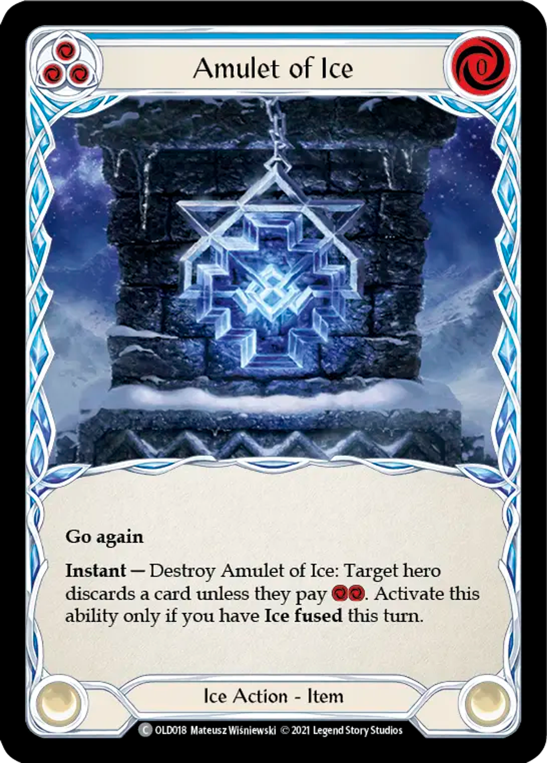 Amulet of Ice (Blue) — Oldhim - Blitz Deck — Flesh and Blood