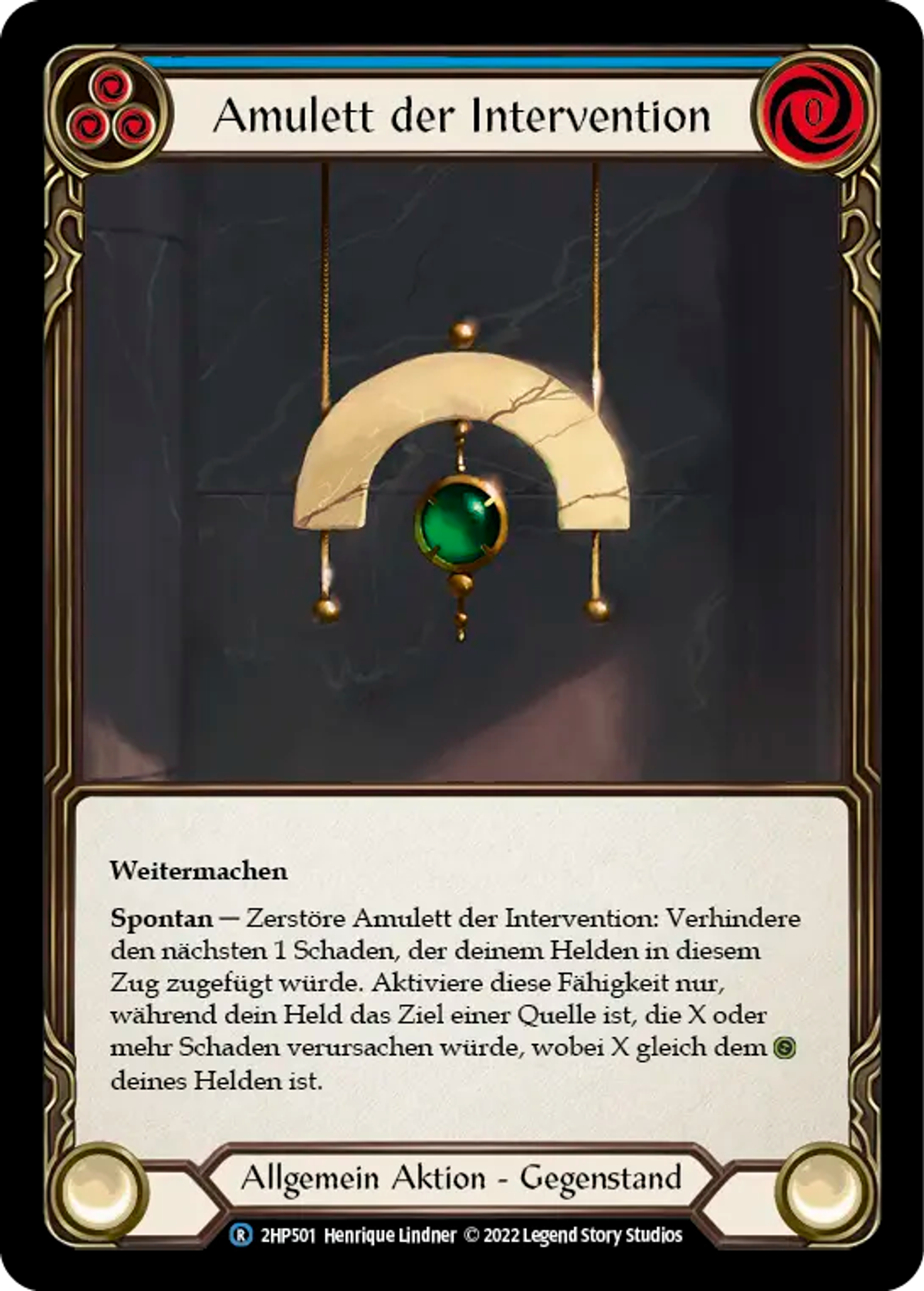 Amulet of Intervention (Blue) — History Pack 2 - Black Label — Flesh and Blood