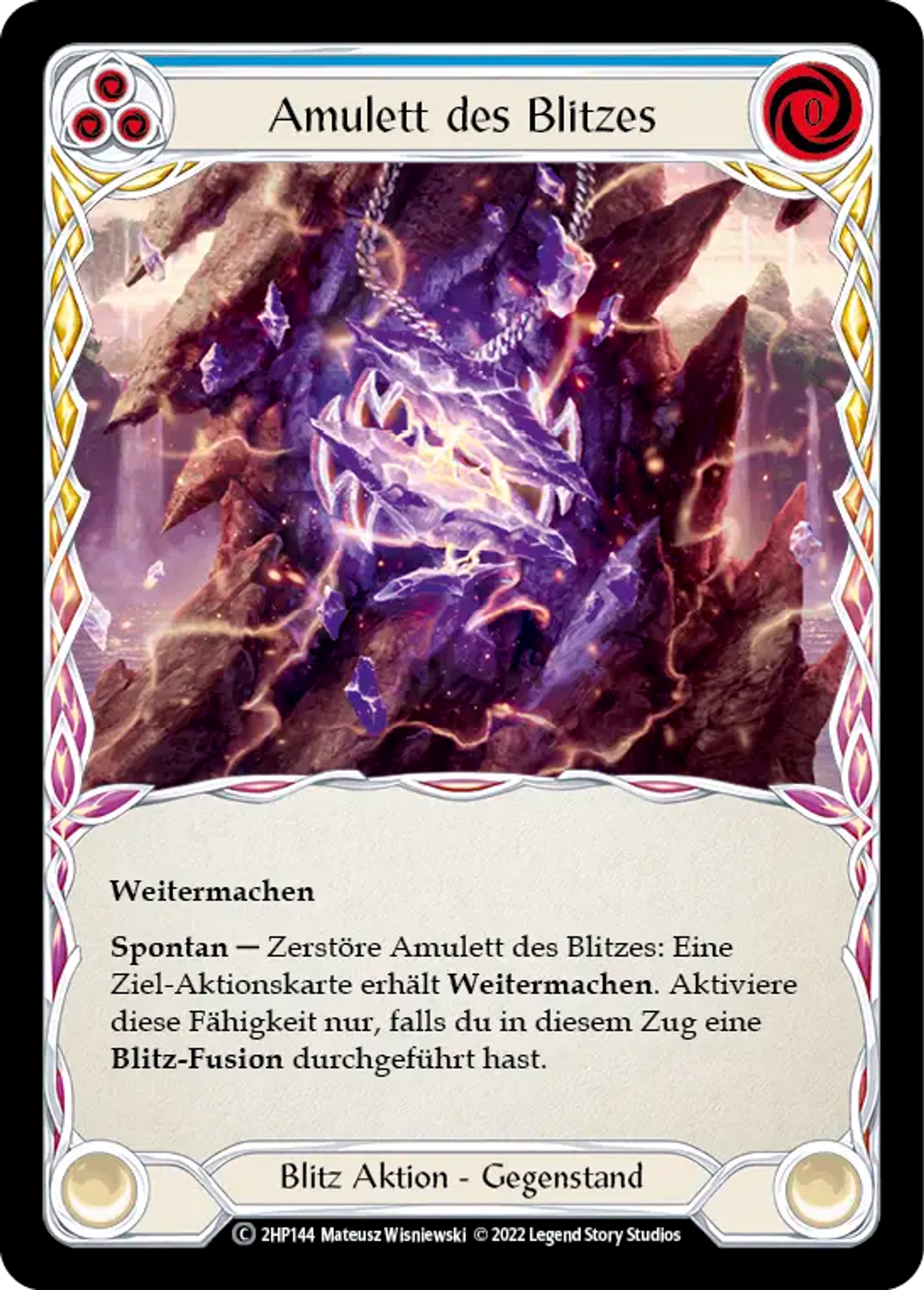Amulet of Lightning (Blue) — History Pack 2 - Black Label — Flesh and Blood