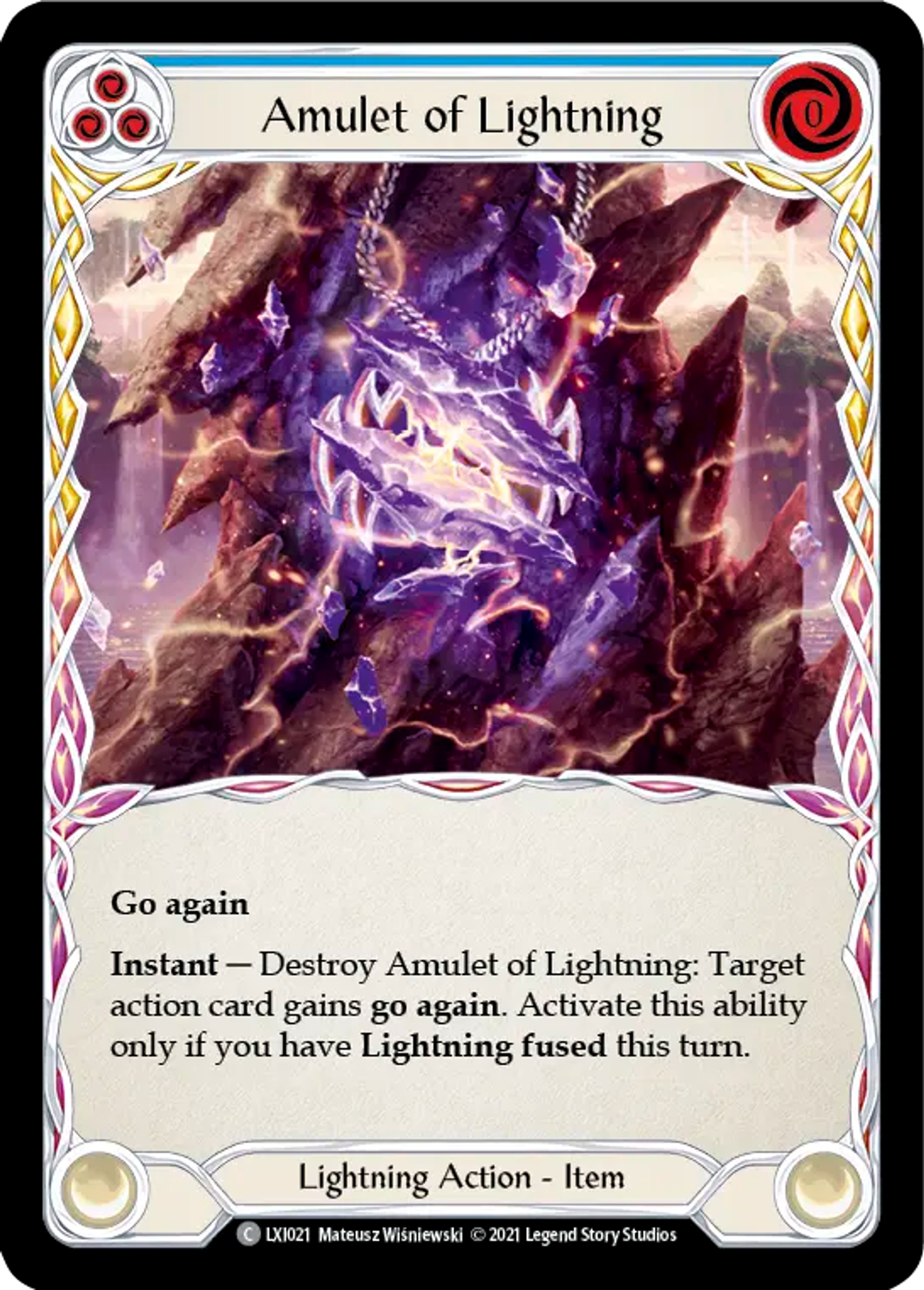 Amulet of Lightning (Blue) — Lexi - Blitz Deck — Flesh and Blood