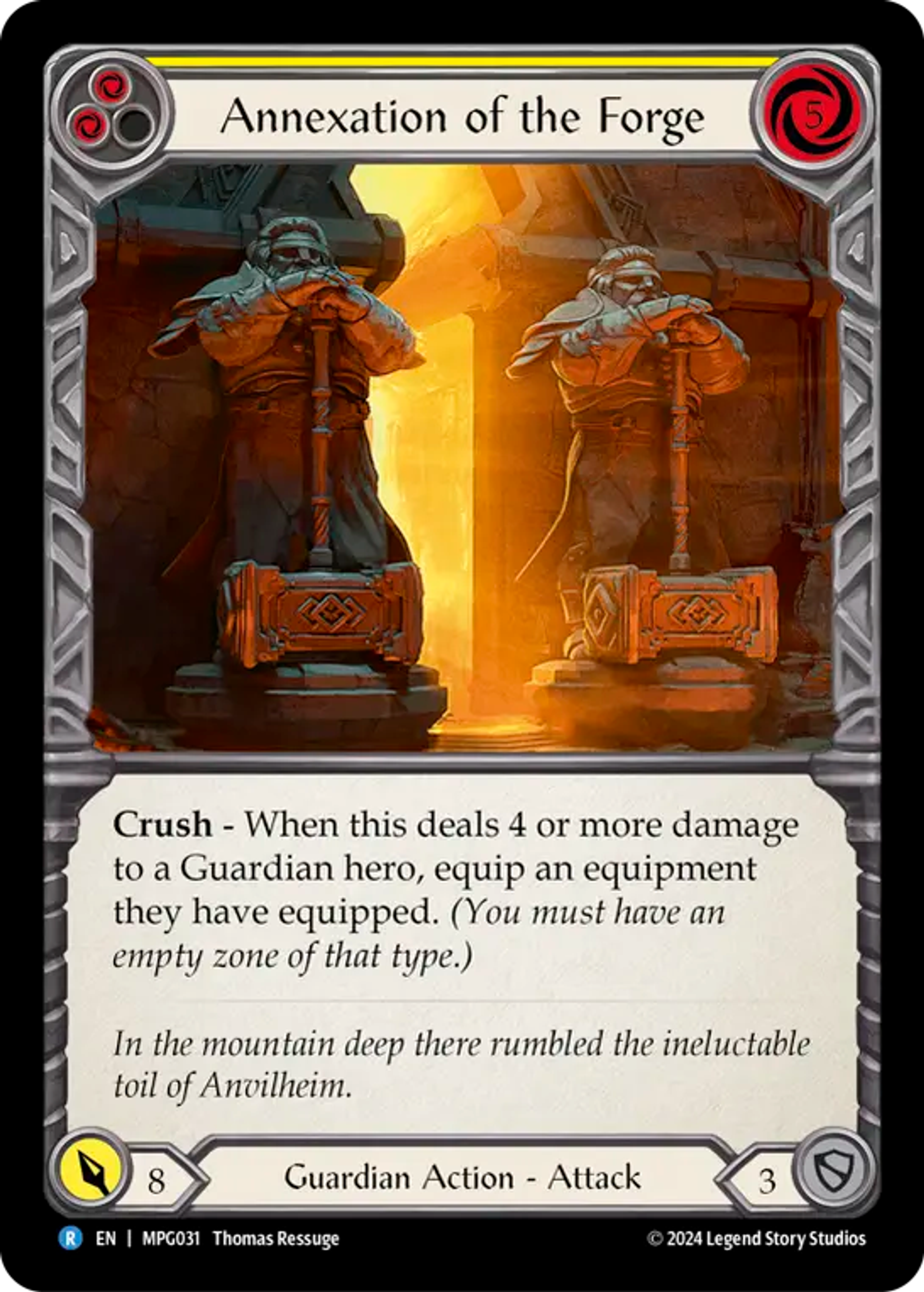 Annexation of the Forge (Yellow) — Mastery Pack Guardian — Flesh and Blood