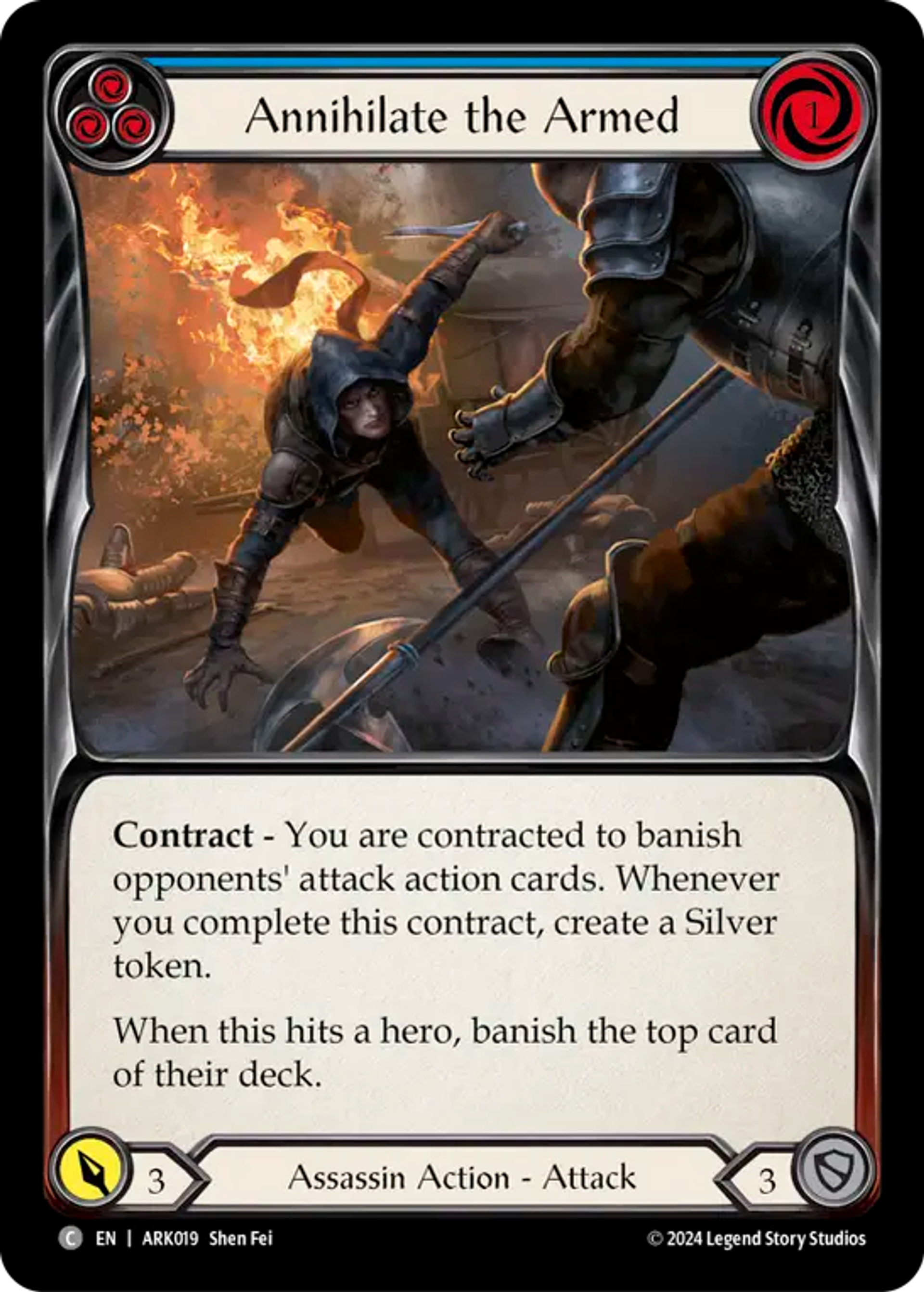 Annihilate the Armed (Blue) — The Hunted Blitz Deck - Arakni — Flesh and Blood