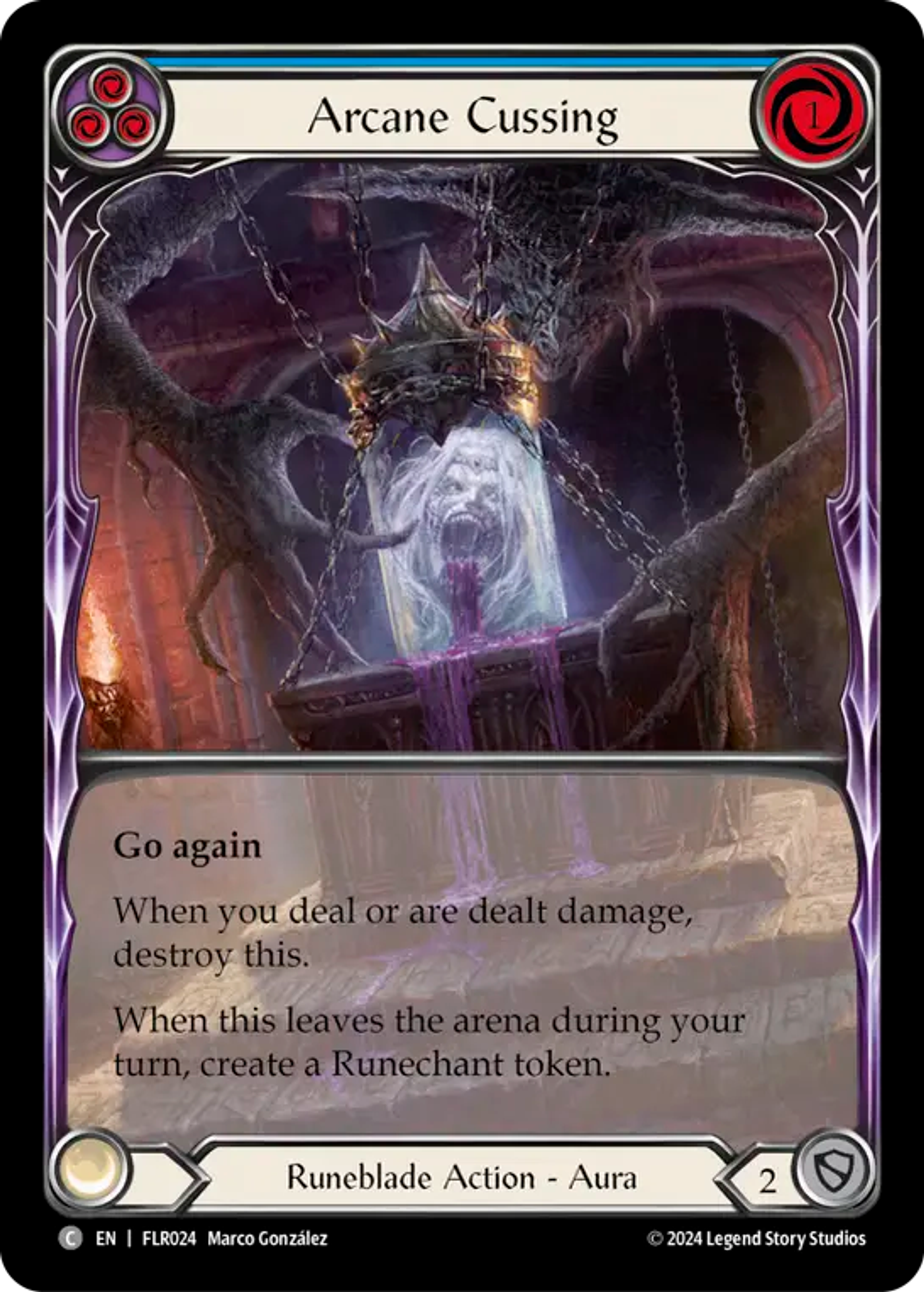 Arcane Cussing (Blue) — Rosetta Blitz Deck - Florian — Flesh and Blood