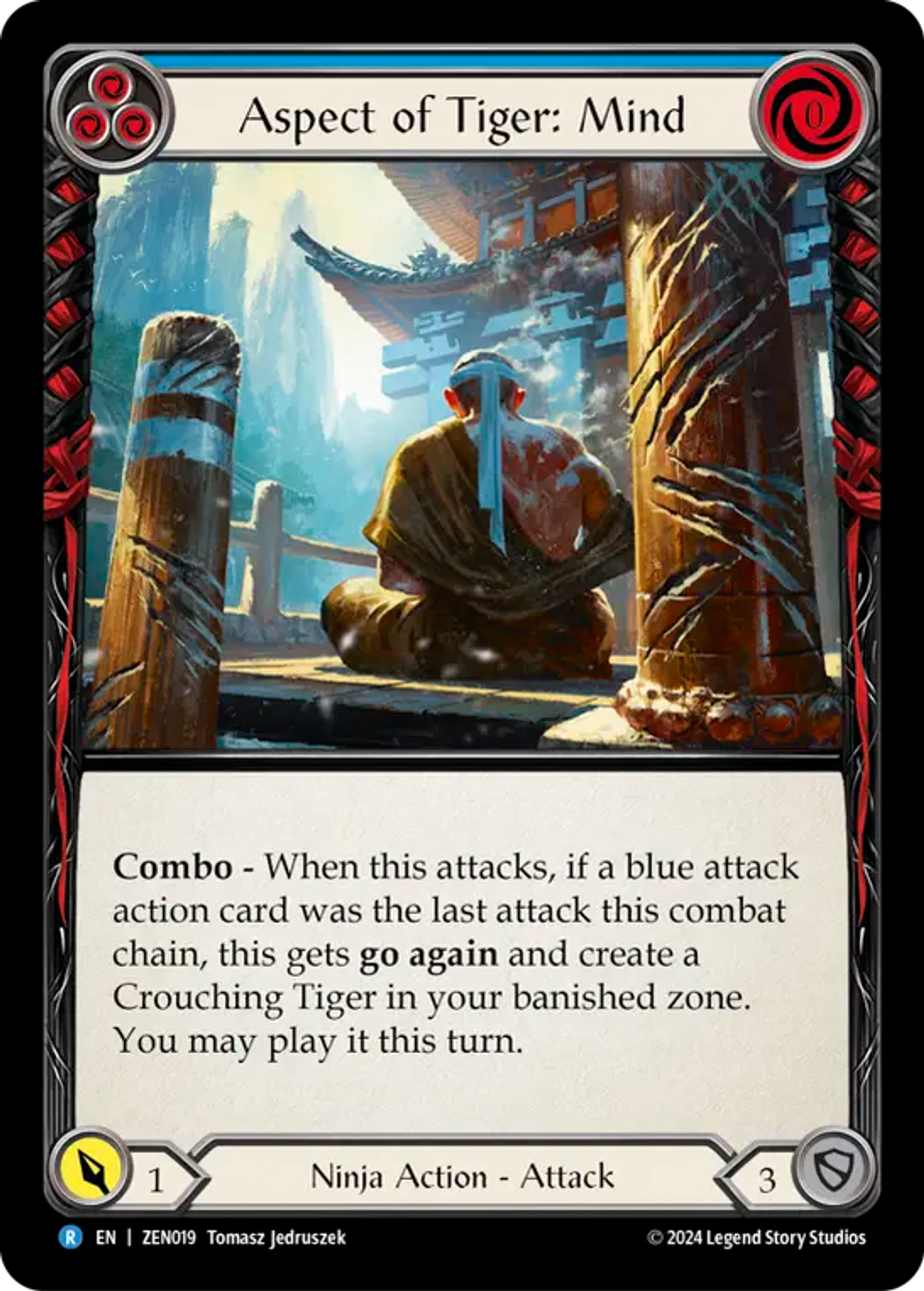 Aspect of Tiger: Mind (Blue) — Zen - Blitz Deck — Flesh and Blood