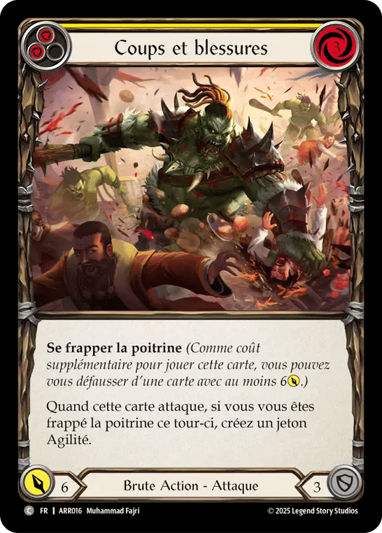 Assault and Battery (Yellow) — Armory Deck - Rhinar, Reckless Rampage — Flesh and Blood