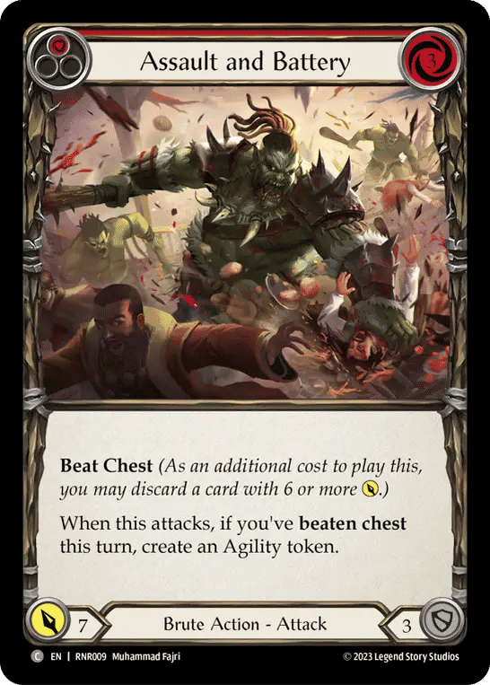 Assault and Battery (Red) — Rhinar - Heavy Hitters Blitz Deck — Flesh and Blood