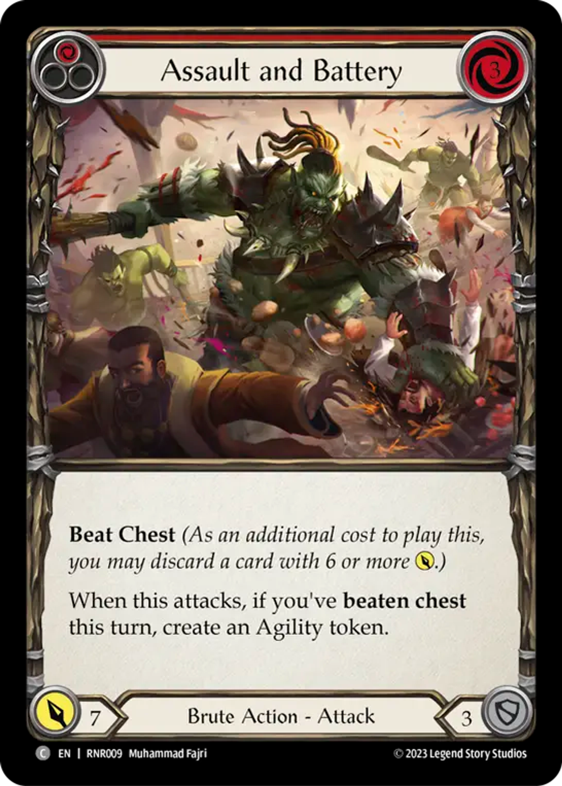 Assault and Battery (Red) — Rhinar - Heavy Hitters Blitz Deck — Flesh and Blood