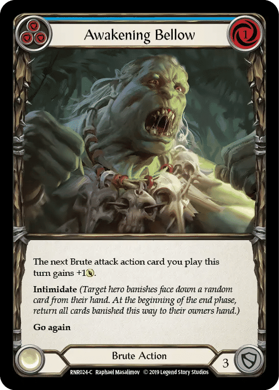 Awakening Bellow (Blue) — Rhinar, Reckless Rampage - Hero Deck — Flesh and Blood