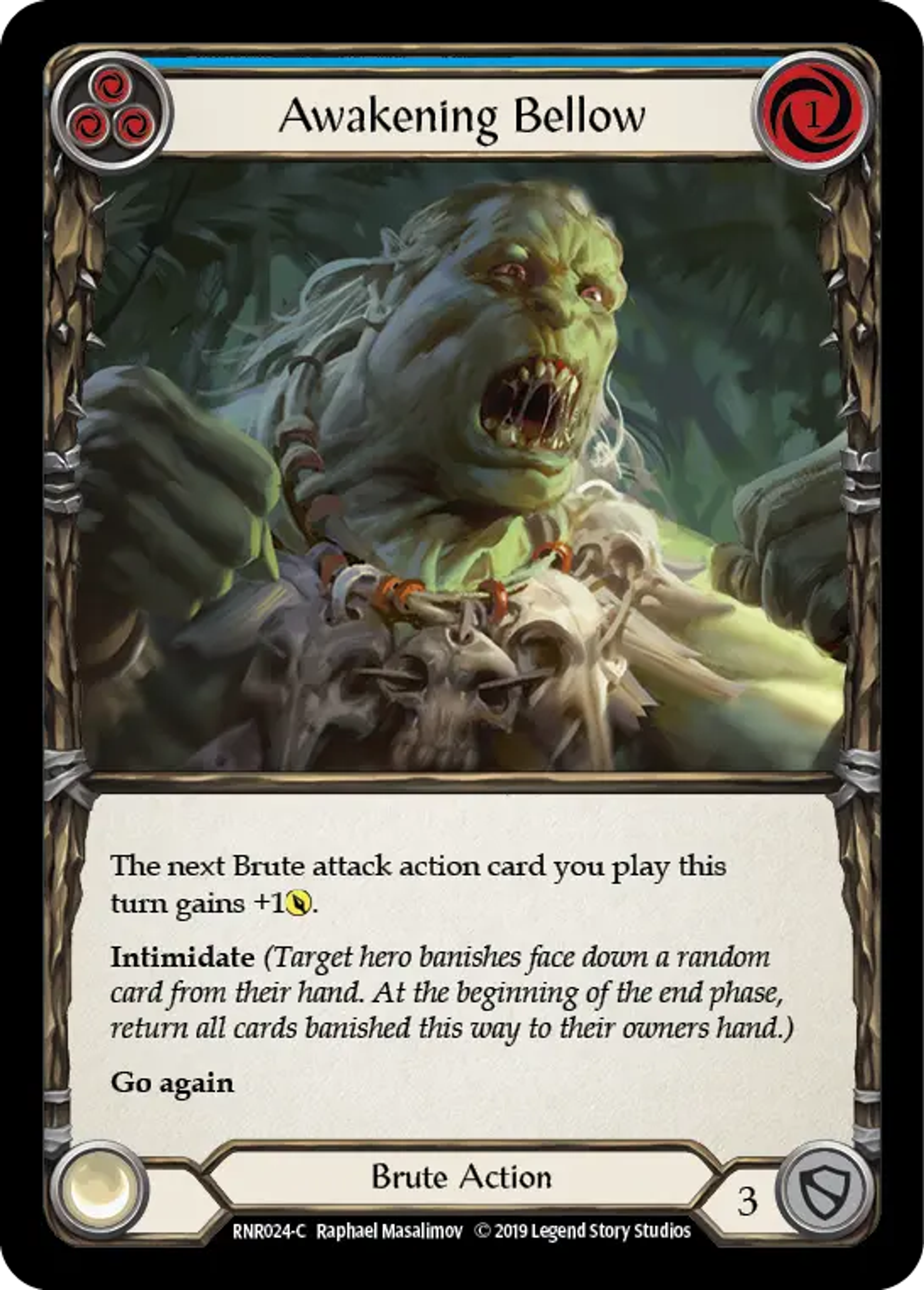 Awakening Bellow (Blue) — Rhinar, Reckless Rampage - Hero Deck — Flesh and Blood