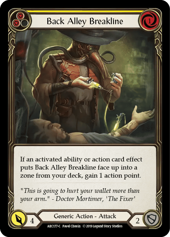 Back Alley Breakline (Yellow) — Arcane Rising — Flesh and Blood