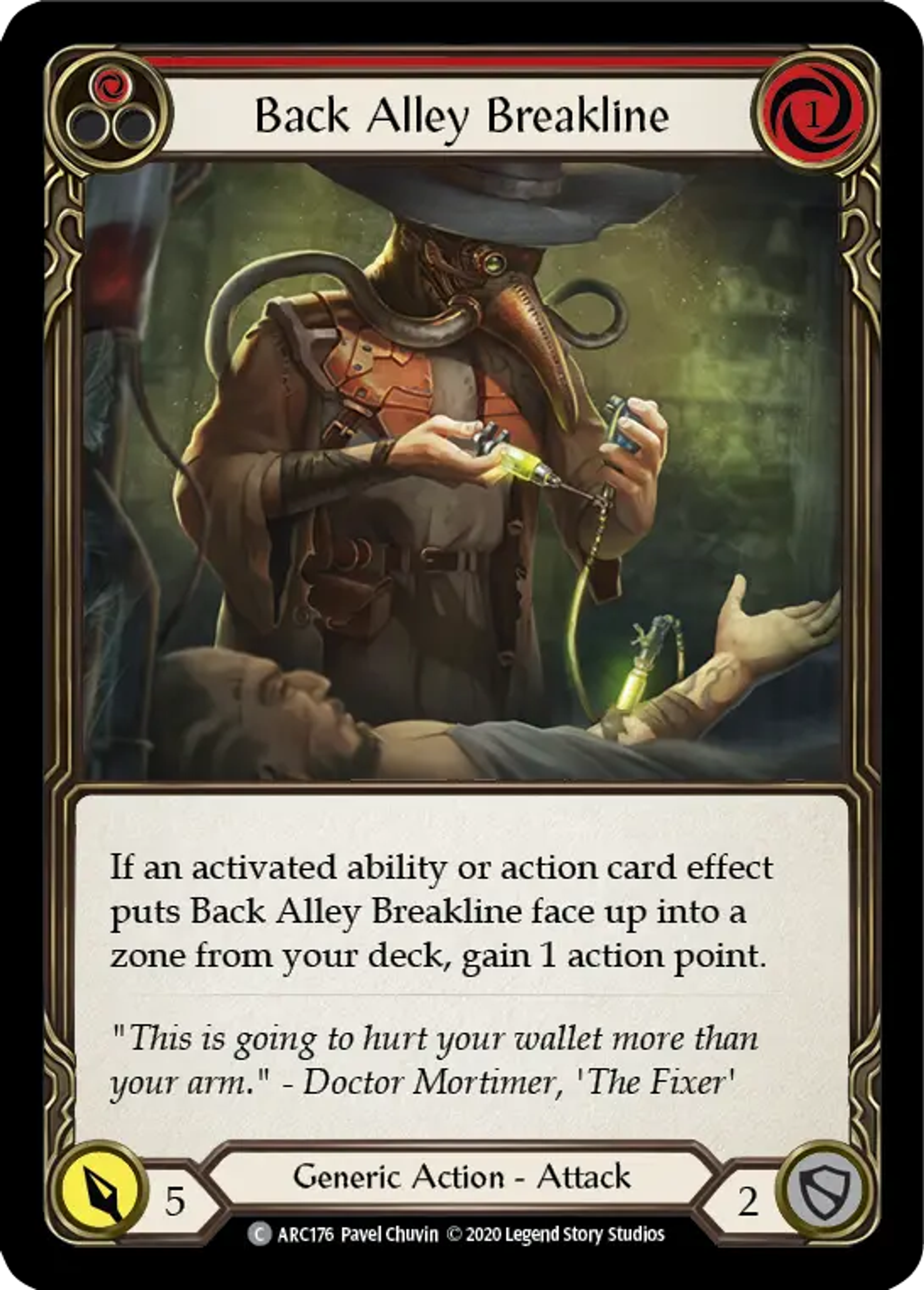 Back Alley Breakline (Red) — Arcane Rising - Unlimited — Flesh and Blood