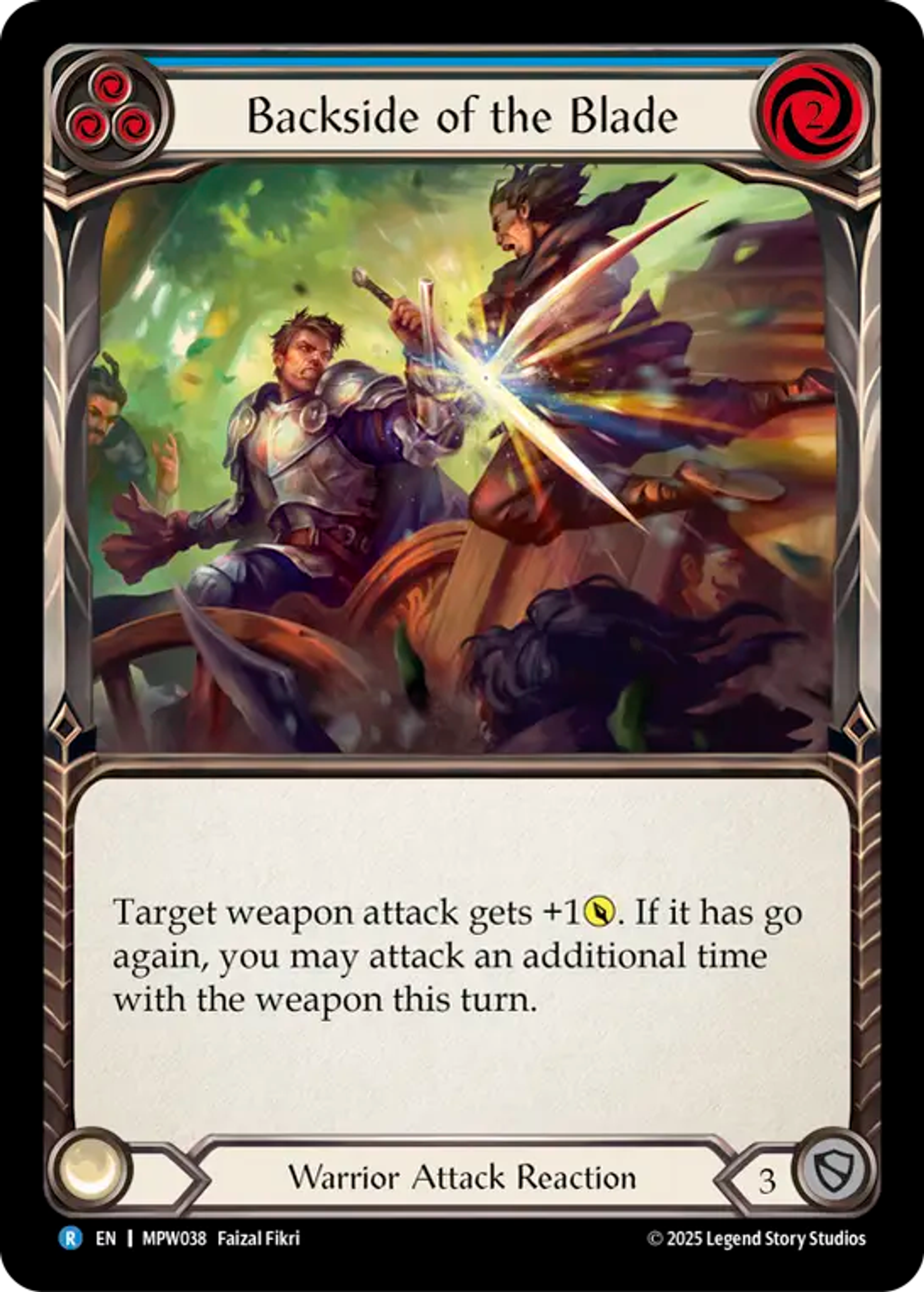 Backside of the Blade (Blue) — Mastery Pack Warrior — Flesh and Blood