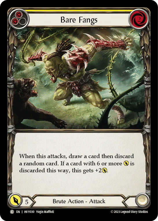 Bare Fangs (Yellow) — Heavy Hitters — Flesh and Blood