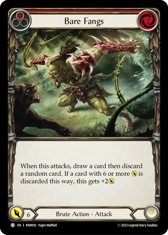 Bare Fangs (Red) — Rhinar - Heavy Hitters Blitz Deck — Flesh and Blood