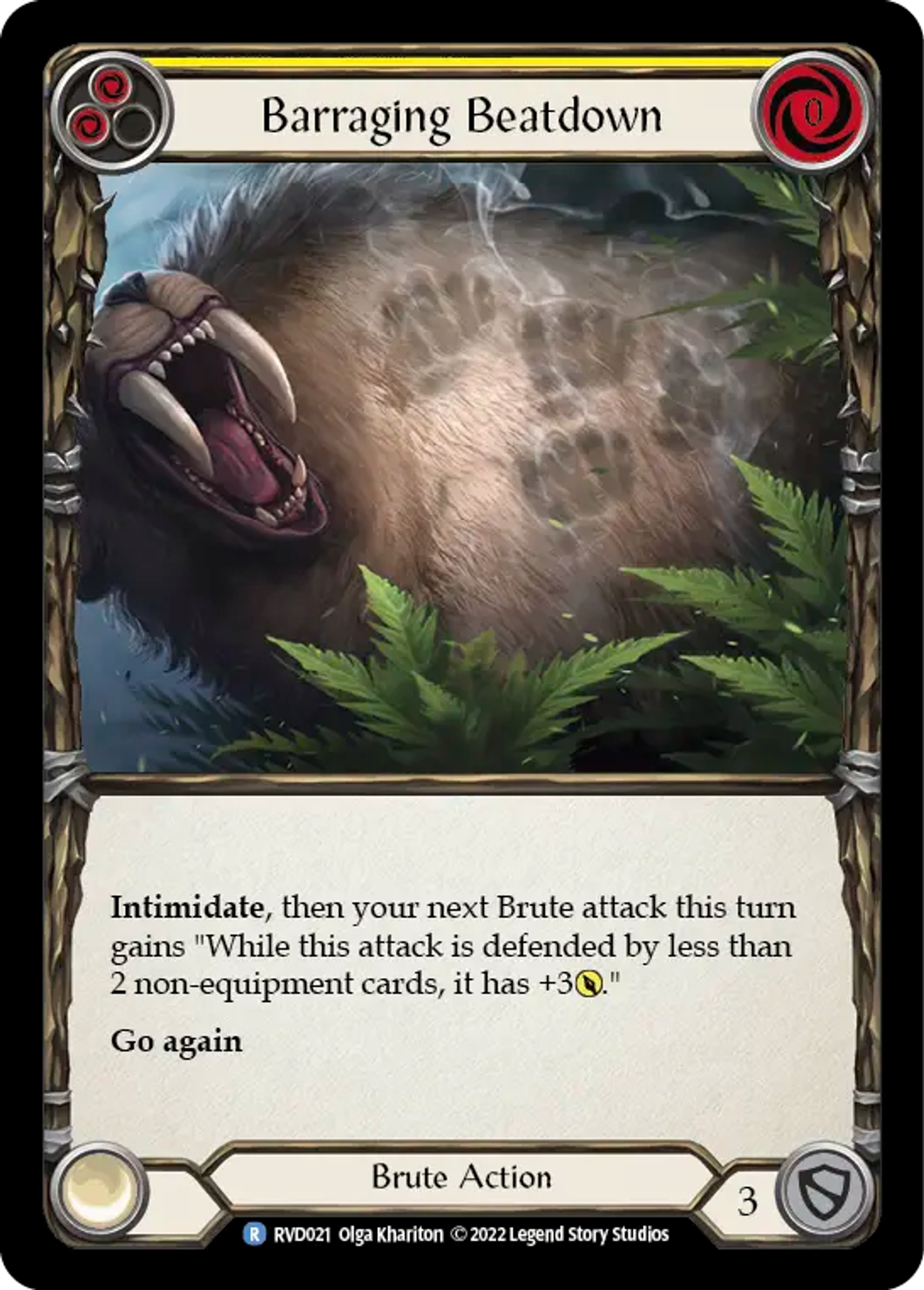 Barraging Beatdown (Yellow) — Classic Battles: Rhinar vs Dorinthea — Flesh and Blood
