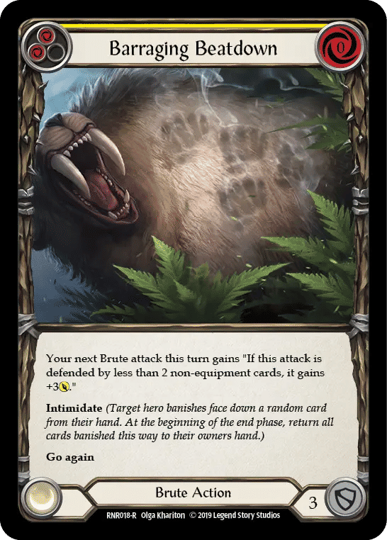 Barraging Beatdown (Yellow) — Rhinar, Reckless Rampage - Hero Deck — Flesh and Blood