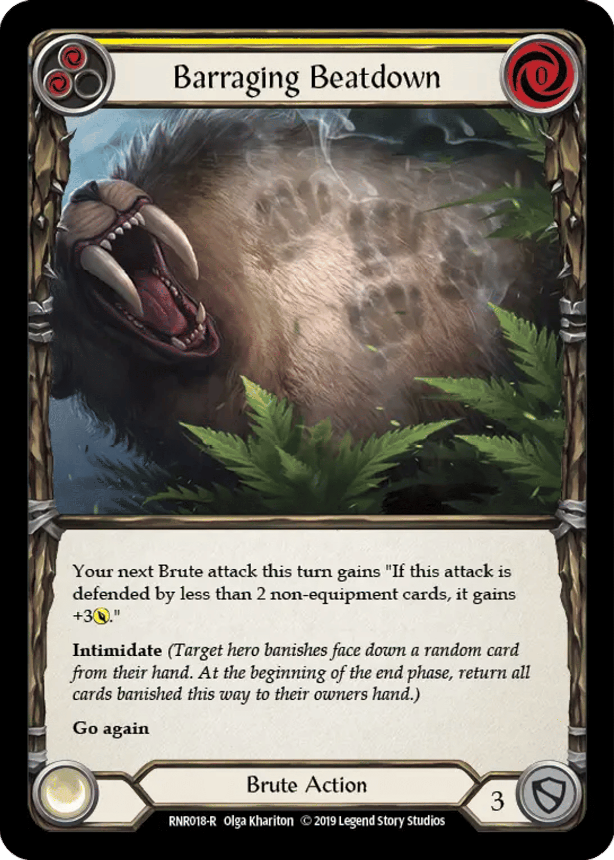 Barraging Beatdown (Yellow) from Rhinar, Reckless Rampage - Hero Deck - Flesh and Blood