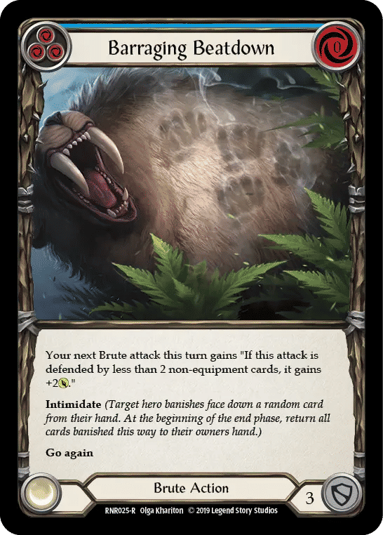 Barraging Beatdown (Blue) — Rhinar, Reckless Rampage - Hero Deck — Flesh and Blood