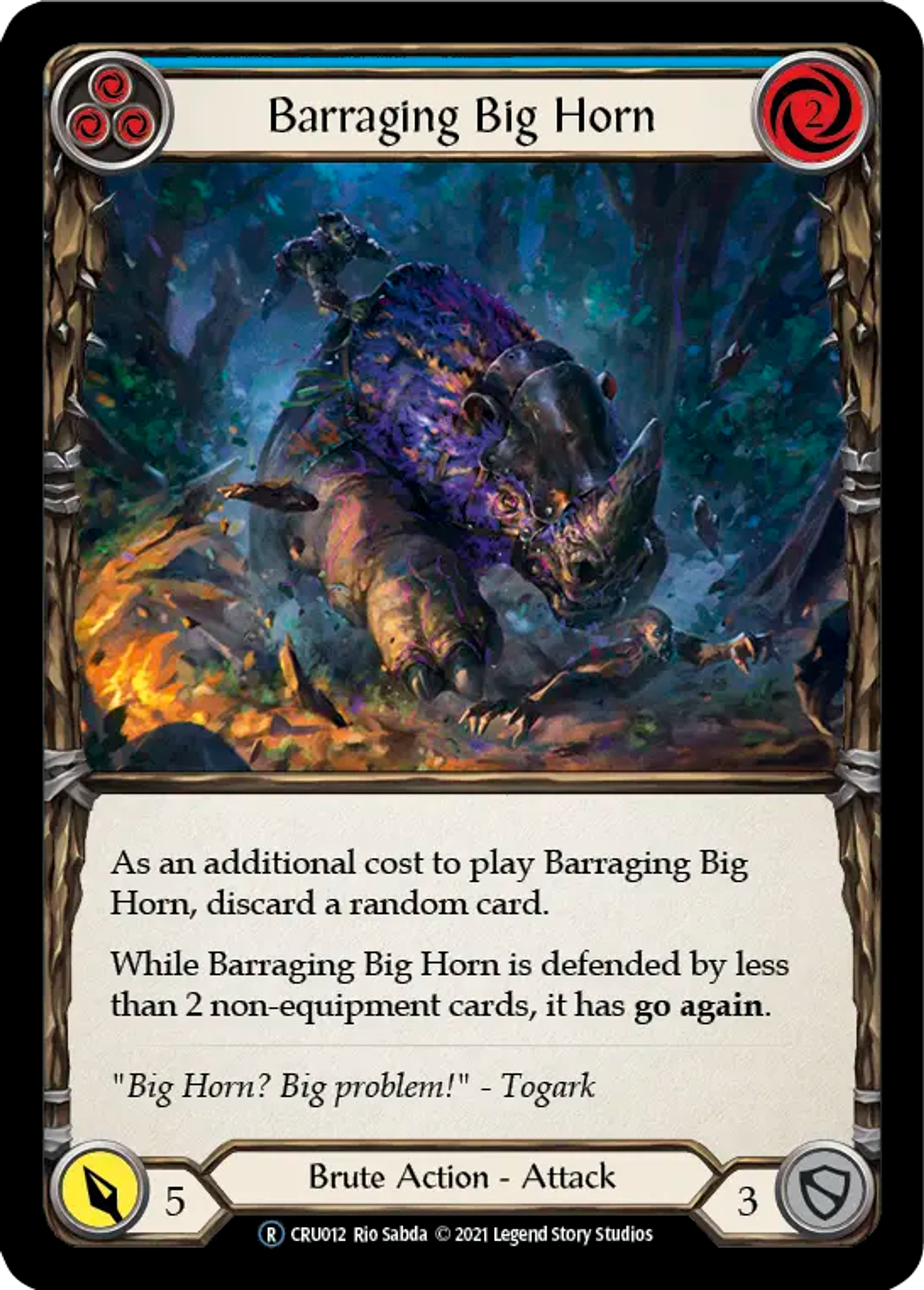 Barraging Big Horn (Blue) — Crucible of War - Unlimited — Flesh and Blood